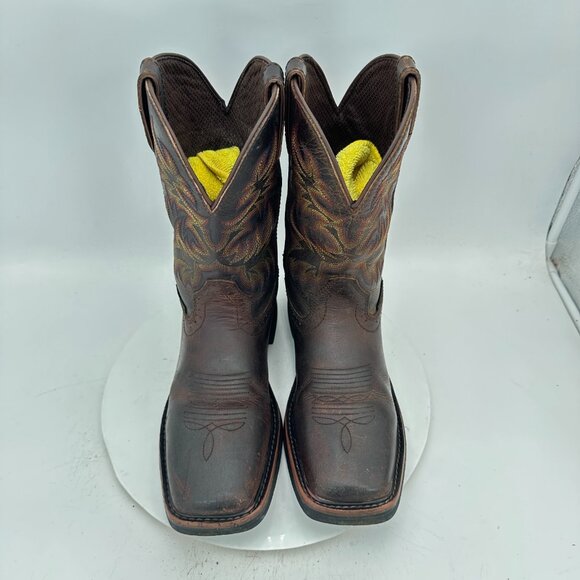 Justin Stampede Driller Men Size 9 D SE4689 Brown Leather Square Toe Work Boot - Picture 3 of 13